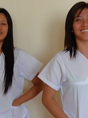 Two sexy Filipina nurses give special care to lucky tourist