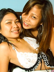 Hot thai lesbians Thai Nun and Ieng kissing
