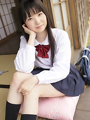 Young japanese girl Mirai Himeno posing outdoor