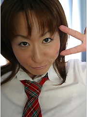 Young redhead japanese school girl Miki