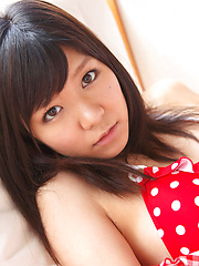 Ayana Tanigaki Asian shows pussy and ass in red panty under dress
