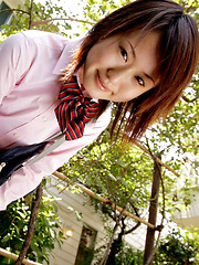 Naoko Sawano Asian in sexy school uniform is playful after class