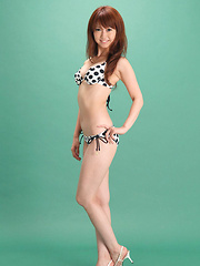 Chinatsu Sasaki Asian in bath suit looks perfectly fit for beach