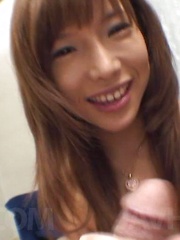 Serina Hayakawa Asian in pink bath suit rubs and licks hard dick