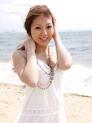 Hot darling Manami Ichikawa posing outdoors