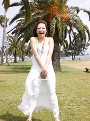 Hot darling Manami Ichikawa posing outdoors