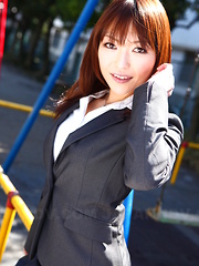 Office darling Yukina Aoyama shows her body